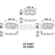 Ön Fren Balatası Subaru Impreza 00-08 Legacy 02-08 Brz 12-> Forester 02-08