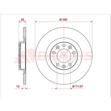Fren Diski Arka C4 Pıcasso Iı Grand Pıcasso 13 > C5 Aırcross 18 > Jumpy V 16 > / Ds7 Crossback 17 >  Dolu 290MM