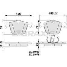 Ön Fren Balatası Jaguar S Type (01 08) Xf 08=> Xf Sportbrake 12=> Xj 09=> Xk 06=>