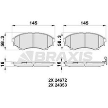Ön Fren Balatası Mazda 4x4 B 2500 Ranger 02>06 2,5td / 3,0td 06>12