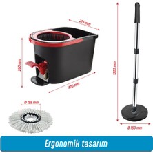 Grimor Life Turbo Pedallı Mop Temizlik Seti Kova Paspas 16 lt