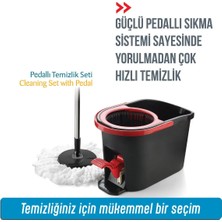 Grimor Life Turbo Pedallı Mop Temizlik Seti Kova Paspas 16 lt