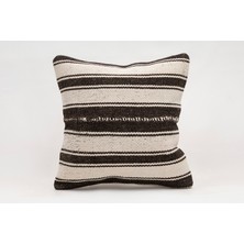 El Yapımı Kilimden Yapılmış Vintage Kırlent Kılıfı, Yün, 40X40 cm