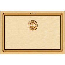 Crauf Stella 4454 Pvd Altın 50X40 El Yapımı Paslanmaz Çelik Mutfak Eviyesi