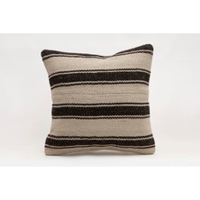 El Yapımı Kilimden Yapılmış Vintage Kırlent Kılıfı, Yün, 40X40 cm