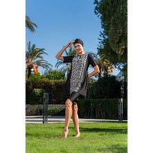 Kadın Büyük Beden Kısa Kol Taytlı Siyah Mayo C6T3N4O2-1