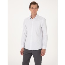 Pierre Cardin Erkek Gri Kareli Slim Fit Uzun Kollu Gömlek 50307263-VR024