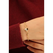 Kalp Doç Zincir Altın Bileklik CGKBLK0316