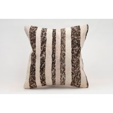 El Yapımı Kilimden Yapılmış Vintage Kırlent Kılıfı, Yün, 40X40 cm