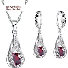 Takıtolia Twist - Kristal Zirkon Taşlı Kolye Küpe Gelin Düğün Hediye Moda 925 Ayar Gümüş Takı Seti