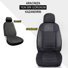 Her Araca Uyumlu Oto Koltuk Kılıfı Seti - Violet Serisi Siyah/beyaz