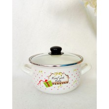 Home Sweet Home Emaye Tencere 2 Litre 18 cm Süt Yoğurt Çorba Güveç Tenceresi