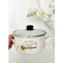 Home Sweet Home Emaye Tencere 2 Litre 18 cm Süt Yoğurt Çorba Güveç Tenceresi
