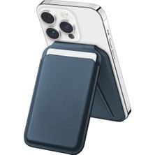 Buff iPhone Walletmag 2.0 Stant Manyetik Deri Cüzdan Blue