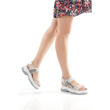 Bernis Çok Renkli Buz Pembe Cırtlı Masaj Hafif Taban Spor Sandalet