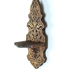 Otantik Çarşı Ahşap Oymalı Kavukluk Lambalık Raf Küçük Boy K401