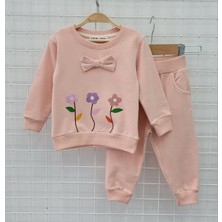 Kız Çocuk Fiyonklu Nakış Işlemeli Eşofman Takımı