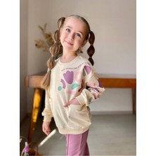 Kız Çocuk Kalp Baskılı 2'li Takım. Pamuklu Mükemmel Kalite