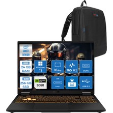 Asus Tuf Gaming F16 FX608JMR 14. Nesil Intel I7-14650HX 24GB Ddr5 256GB SSD 8GB/RTX5060 115W 165Hz 16"wuxga Fhd+ 300NITS IPS WIN11PRO Gaming Bilg. WRV077P01+ZETTAÇANTA