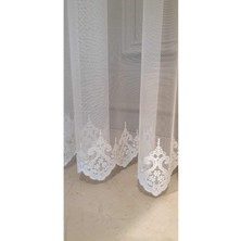 Lüks,eteği Işlemeli Sık Kanun Pileli, Tül Perde,mutfak Perdesi 1/52