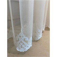 Lüks,eteği Işlemeli Sık Kanun Pileli, Tül Perde,mutfak Perdesi 1/52