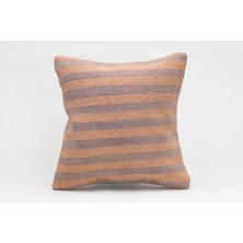 El Yapımı Kilimden Yapılmış Vintage Kırlent Kılıfı, Yün, 40X40 cm