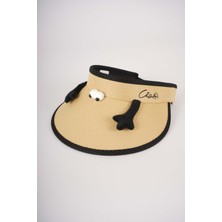 Kitti Kız Çocuk Ayarlanabilir Hasır Vizör Şapka