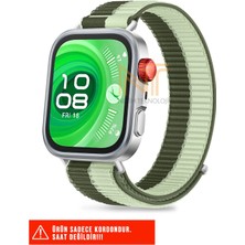 Nezih Case Huawei Watch Fit 3 / Fit 4/ Fit 4 Pro / Fit 5 / Fit 5 Pro Uyumlu Hasır Örgü Spor Cırtlı Naylon Pratik Kordon