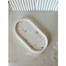 El Yapımı Terrazzo Desenli Çok Amaçlı Sunum Tabağı / Takı & Mum Tabağı