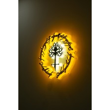 LED Işıklı Yüzüklerin Efendisi Duvar Dekoru (30X30 Cm) / Slope LED Serisi Amber - Beyaz