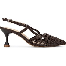 Tamer Tanca Kadın Vegan Kahverengi Topuklu Ayakkabı 932 3911 Bn Ayk Y25 Acı Kahve