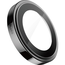 PVD iPhone 16 Pro Max Uyumlu Siyah Black Paslanmaz Çelik Çizik Işık Engelleyici Kamera Lens Koruyucu
