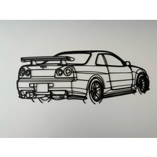 Gtr R34 Temalı Metal Duvar Tablosu