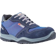 Mekap Havai Rmk 10 S1 Süet Deri Çelik Burunlu Mavi Iş Ayakkabısı Antistatik Kaymaz Hafif Model