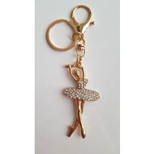 Lüks Hediyelik Zirkon Taşlı Belerin Anahtarlık - Çanta Süsü - Çanta Charmı 12,5 cm