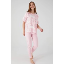 Rolypoly Kadın Pembe Kısa Kol Pijama Takım