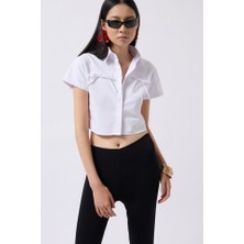 Arben Boutique Kurdele Detay Crop Gömlek
