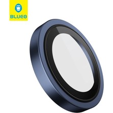 PVD iPhone 15 Pro Max Uyumlu Mavi Blue Paslanmaz Çelik Çizik Işık Engelleyici Kamera Lens Koruyucu