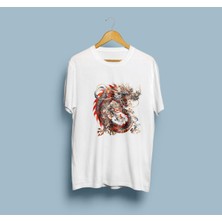 Oversize Çin Ejderhası Tasarım Unisex T-Shirt