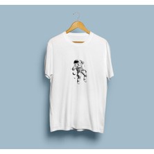 Oversize Astronot Tasarımlı Unisex T-Shirt