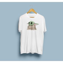 Oversize Baby Yoda Baskılı Unisex T-Shirt