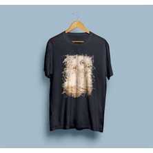 Oversize Leonardo Da Vinci Çiöek ve Diyagram Çizimi Unisex T-Shirt