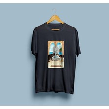 Oversize Mistik Kediler Tarot Kart Baskılı Unisex T-Shirt