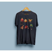 Oversize Kış Temalı Şapkalar Tasarım Unisex T-Shirt
