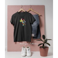 Oversize Afrika Kıtası Bayrağı Tasarımlı Unisex T-Shirt