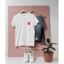 Oversize Red Kanji Logo Tasarımlı Unisex T-Shirt