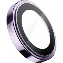 PVD iPhone 14 Pro Uyumlu Purple Mor Paslanmaz Çelik Çizik Işık Engelleyici Kamera Lens Koruyucu