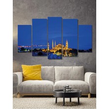 5 Parça Ahşap Istanbul Süleymaniye Camii Duvar Dekoru Salon Oturma Odası Için 110X60 Dini Tablo Seti