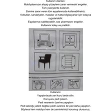 Masa Sandalye Tv Bilgisayar Keçesi Zemin Koruyucu Yuvarlak Yapışkanlı Keçe 2 Paket (21 Mm)