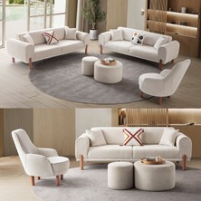 Edsy Home Armoni 3+3+1+1 Koltuk Takımı  Krem